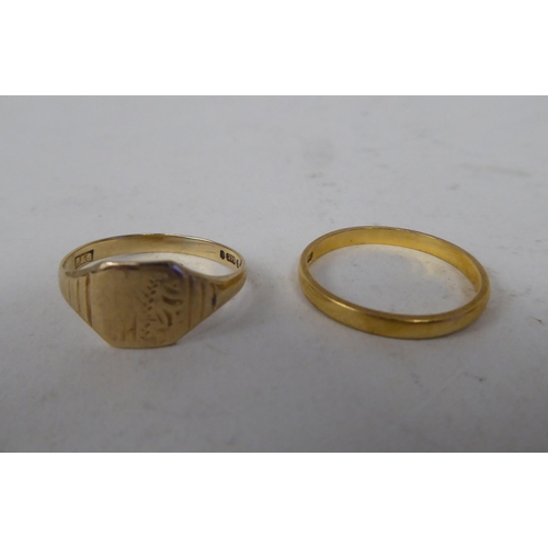 208 - Six white and gold rings, set with various stones