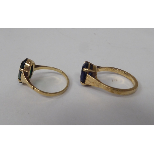 211 - Six white and gold rings, set with various stones