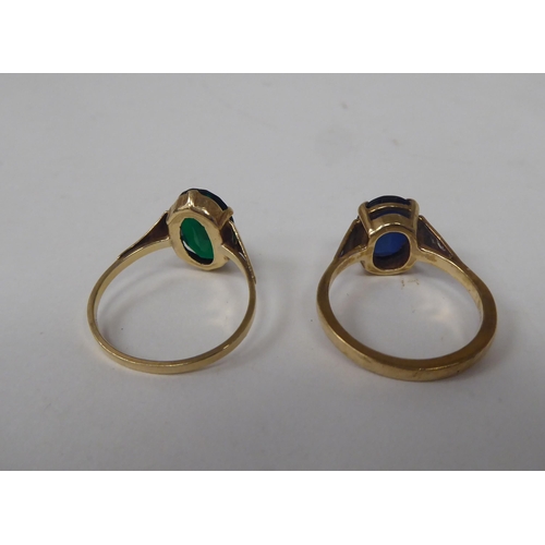 211 - Six white and gold rings, set with various stones