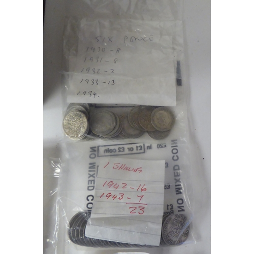 223 - A collection of mainly British 20thC interwar period silver coinage: to include shillings, half-crow... 