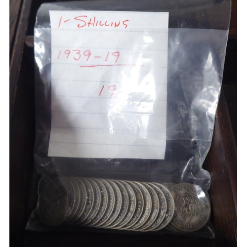 223 - A collection of mainly British 20thC interwar period silver coinage: to include shillings, half-crow... 