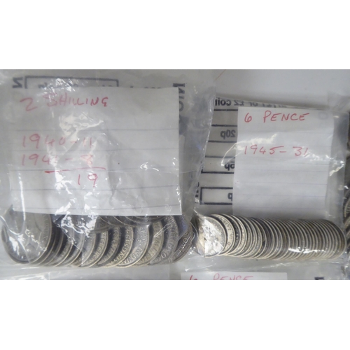 223 - A collection of mainly British 20thC interwar period silver coinage: to include shillings, half-crow... 