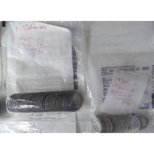 223 - A collection of mainly British 20thC interwar period silver coinage: to include shillings, half-crow... 