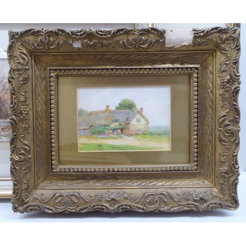 229 - Framed pictures and other media: to include a tapestry of a period garden scene  10