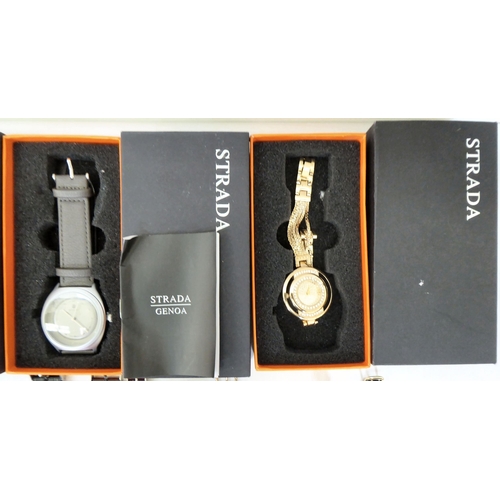 23 - Watches: to include five Strada variously designed and strapped examples  boxed 