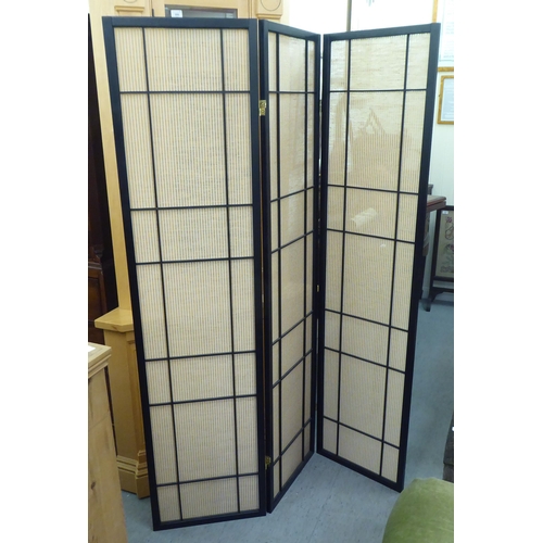 234 - A modern Japanese inspired three-fold dressing room screen  each panel 70