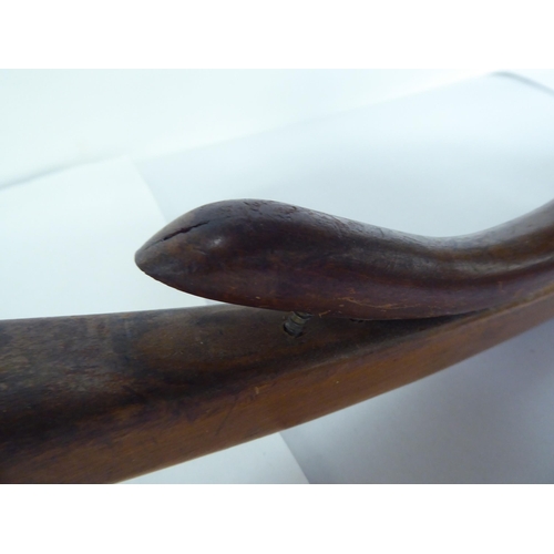 238 - A child's early 20thC stained beech framed bentwood style rocking chair