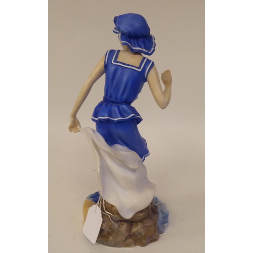 265 - An artist's proof satin glazed china figure, featuring an Edwardian 'Bathing Beauty' designed by Gle... 