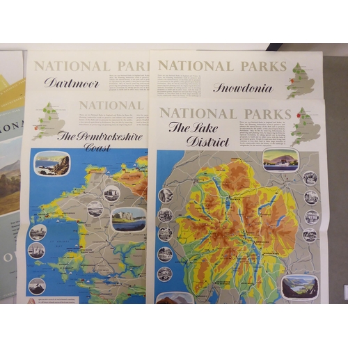 316 - Eleven posters of British national parks: to include Dartmoor and Exmoor  various sizes