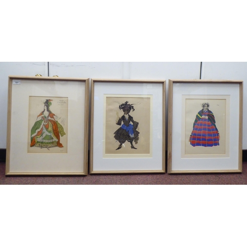 320 - After Leon Bakst - a series of three costume designs  pochoir prints  12