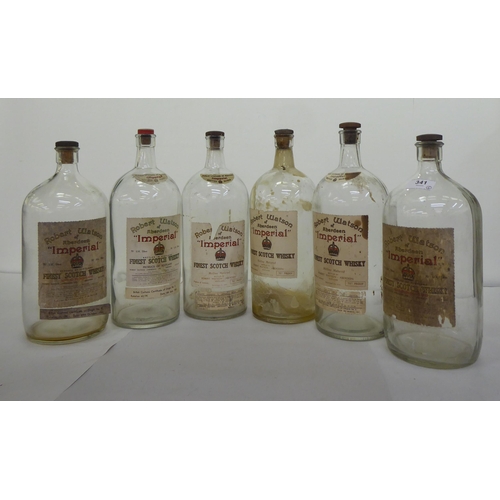 341 - Six empty Robert Watson of Aberdeen 'Imperial' whisky bottles  12.5