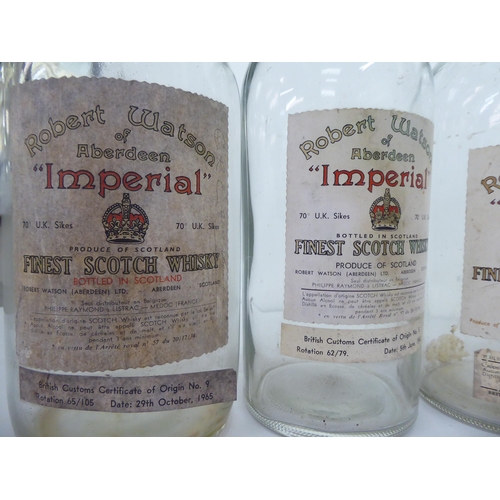 341 - Six empty Robert Watson of Aberdeen 'Imperial' whisky bottles  12.5