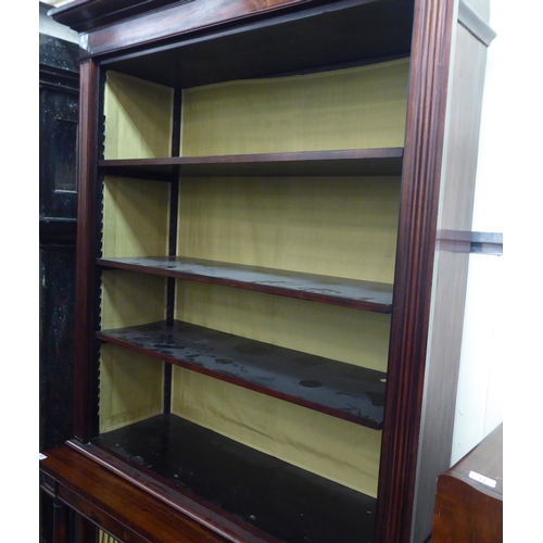 342 - A Regency rosewood chiffonier bookcase, the superstructure with a moulded cornice, over three height... 