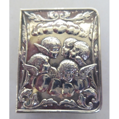 360 - Silver and white metal collectables: to include a pill box, decorated with cherubs  Birmingham ... 