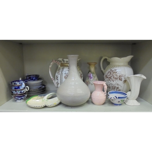 378 - Decorative ceramics: to include a 19thC Ridgeways Cherry jug  10.5