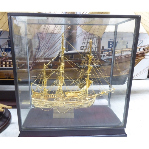 5 - Ornamental items: to include a scratch built model ship 'Fregate'  24