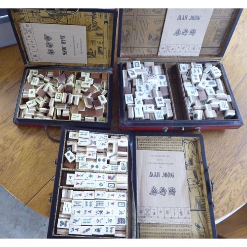 55 - Three boxed Mah-Jong sets  (completeness not guaranteed) 