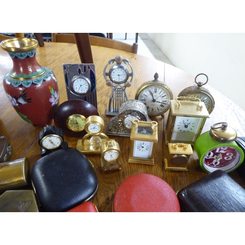 75 - 20thC collectables: to include travel timepieces and various boxes 