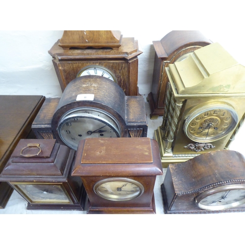 8 - 20thC clocks and mantel timepieces  various sizes and forms