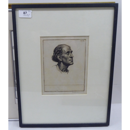 87 - Pictures and prints: to include after Paul Drurry - a figure study  monochrome print  bear... 