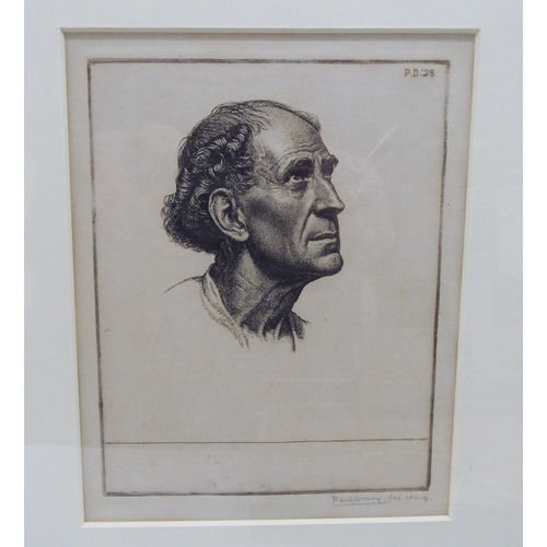 87 - Pictures and prints: to include after Paul Drurry - a figure study  monochrome print  bear... 