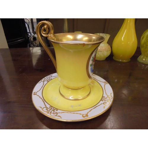 354 - Ceramics and glassware: to include a yellow glass specimen vase  9