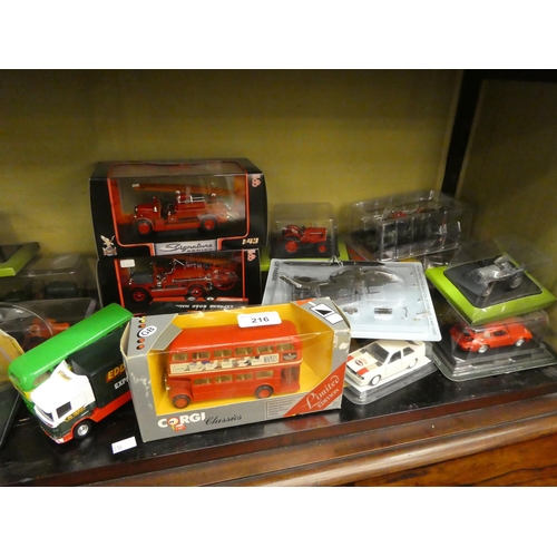 216 - Diecast model vehicles: to include a Corgi Double Decker Bus  boxed