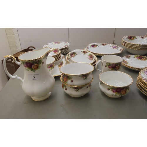 3 - Royal Albert bone china Old Country Rose pattern tableware