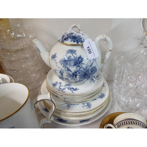 100 - Ceramics and glassware: to include an Edwardian Royal Worcester porcelain tea set, retailed by Maple... 