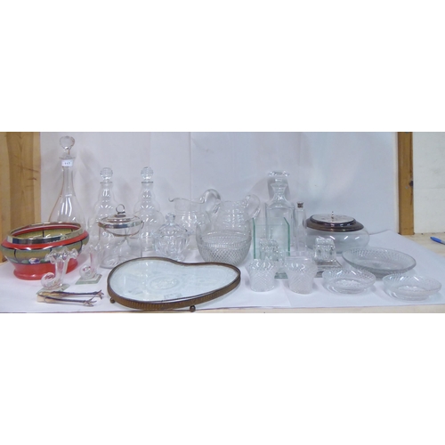 117 - Decorative and functional glassware: to include jugs and decanters  largest 14.5