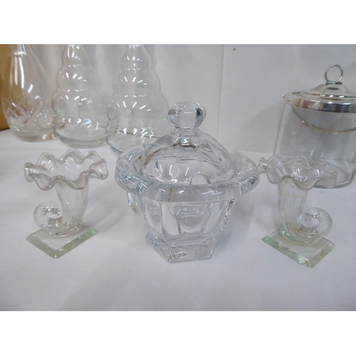 117 - Decorative and functional glassware: to include jugs and decanters  largest 14.5