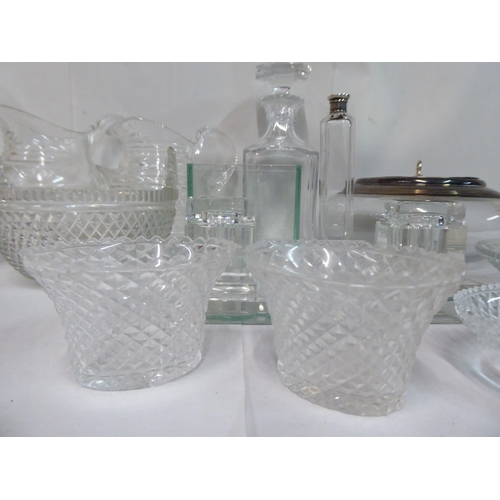 117 - Decorative and functional glassware: to include jugs and decanters  largest 14.5