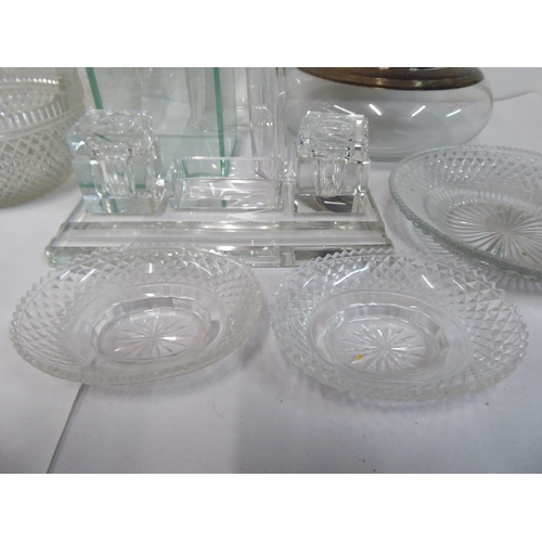 117 - Decorative and functional glassware: to include jugs and decanters  largest 14.5