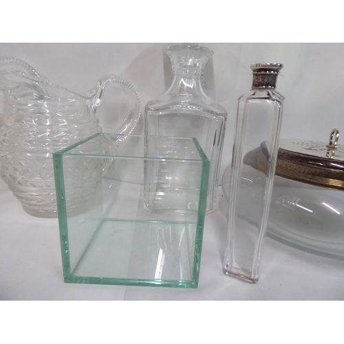 117 - Decorative and functional glassware: to include jugs and decanters  largest 14.5