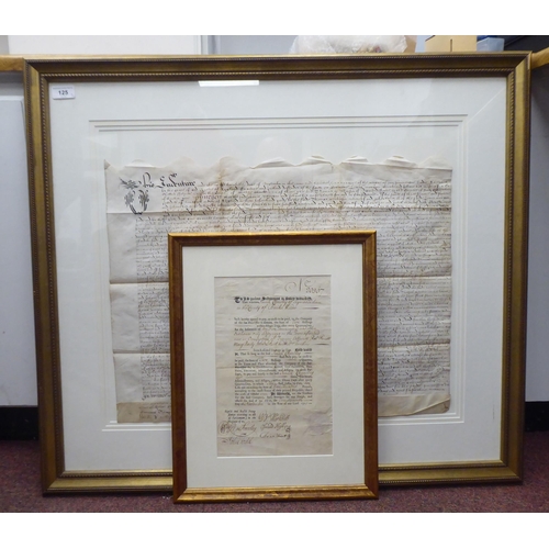 125 - An Elizabethan handwritten indenture, relating to land and cottages, located in Amersham, dated 1597... 