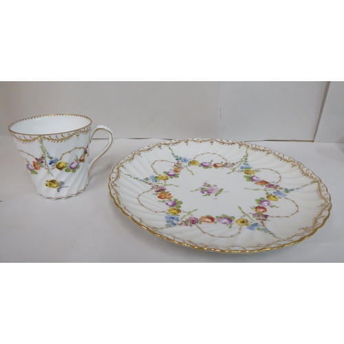 136 - Ceramics: to include a pair of late Victorian Royal Worcester porcelain blush ivory coffee cups and ... 