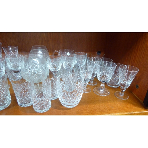 141 - Glassware, mainly variously sized pedestal wines