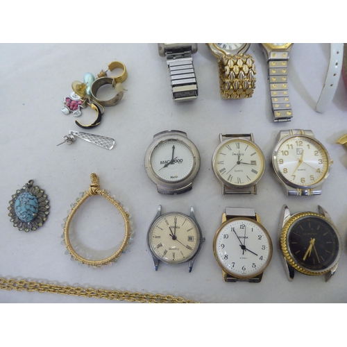 156 - Items of personal ornament: to include costume jewellery; watches; simulated pearls; cufflinks; and ... 