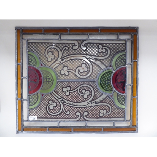 168 - A modern coloured lead glazed window panel  21