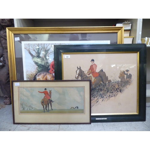 181 - Three framed fox hunting prints: to include 'In the First Flight'  17