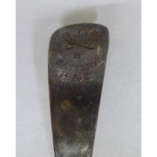 212 - Silver: to include a sauce ladle  indistinct Sheffield marks