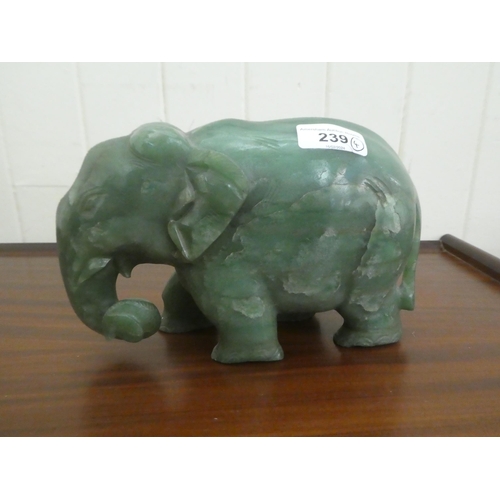 239 - Four modern hardstone ornaments: to include an elephant  5