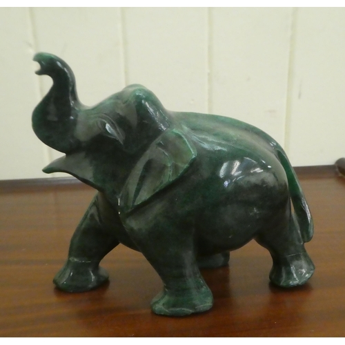 239 - Four modern hardstone ornaments: to include an elephant  5