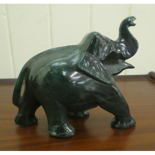 239 - Four modern hardstone ornaments: to include an elephant  5