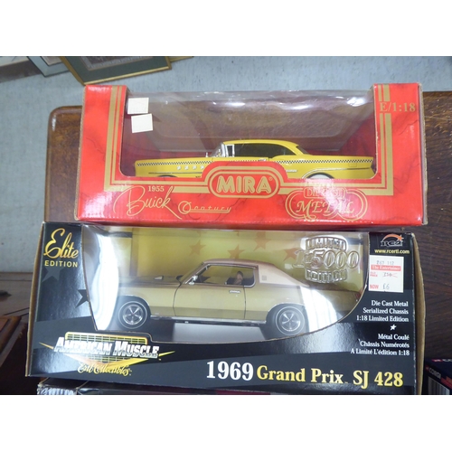 242 - Diecast model vehicles: to include movie franchise themed examples by American Muscle featuring 'Jam... 