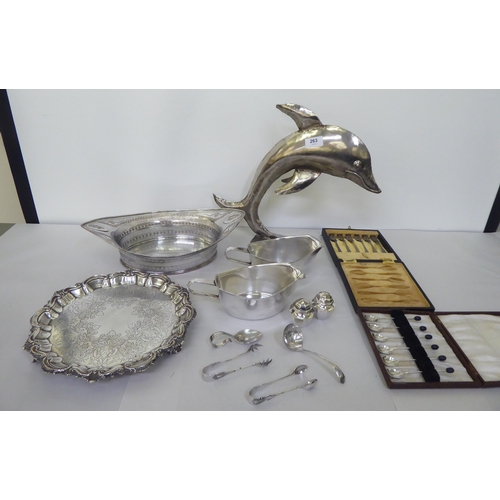 263 - Metalware: to include EPNS tableware, featuring a Victorian style salver  10