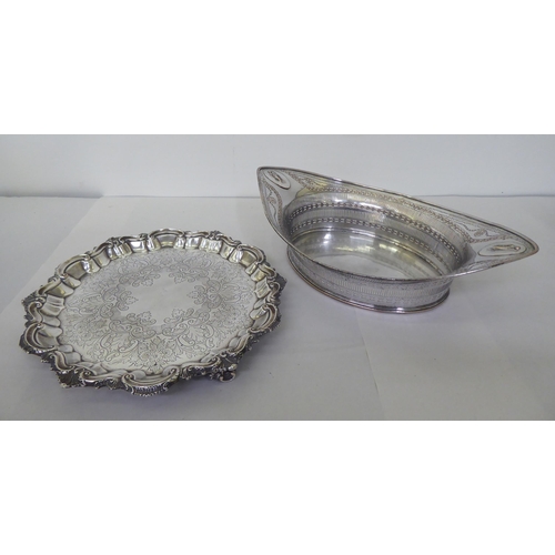 263 - Metalware: to include EPNS tableware, featuring a Victorian style salver  10