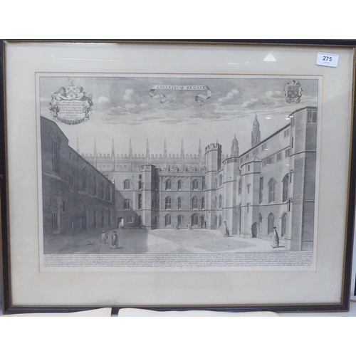 275 - Pictures: to include a late 18thC study of a college  print  14