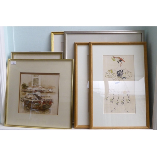 90 - Framed pictures and prints: to include theatrical costume design  10