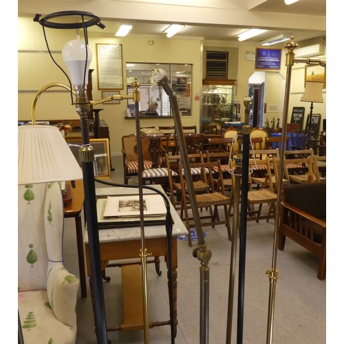 101 - 20thC standard lamps  varying colours, sizes & forms